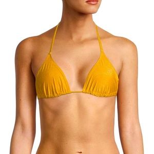 NWT Solid and Striped Bikini Top